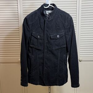 Y2K Triple Five Soul Gray Textured Velveteen Military Jacket Small